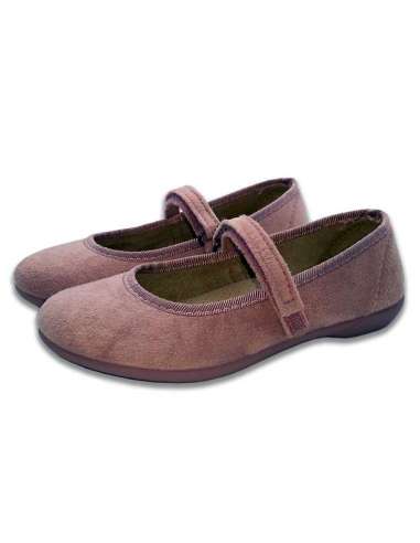 Suede Mary Janes with rubber sole 1750 rosa