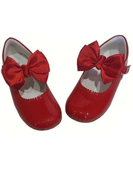 MERCEDITAS DE CHAROL CON LAZO BUTTERFLY BAMBI 4199 ROJO