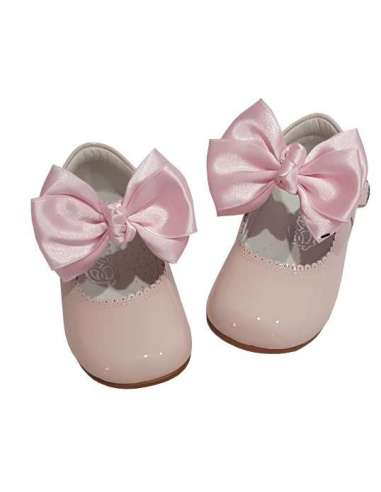 MARY JANES IN PATENT BUTTERFLY  BOW BAMBI 4199 PINK
