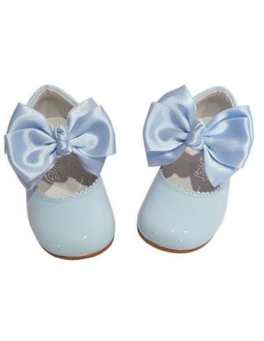 MARY JANES IN PATENT BUTTERFLY  BOW BAMBI 4199 SKY BLUE