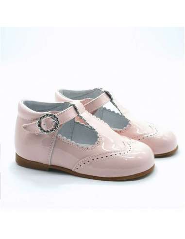 Bota de niña en piel charol Cocoboxi shoes 6272 rosa