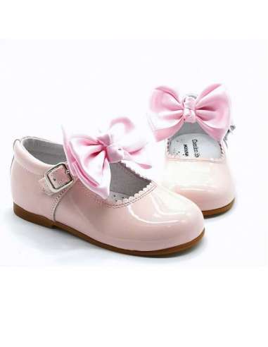 Mary Janes in patent leather Cocoboxi 6270 pink with bows