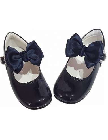 MARY JANES IN PATENT BUTTERFLY  BOW BAMBI 4199 NAVY