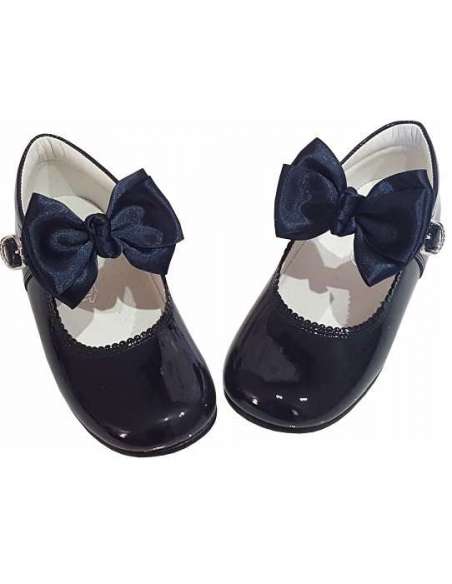 MERCEDITAS DE CHAROL CON LAZO BUTTERFLY BAMBI 4199 MARINO