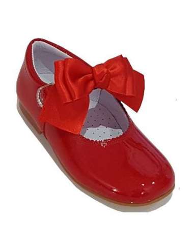 MARY JANES IN PATENT CHANTELLE  BOW BAMBI 4199 RED