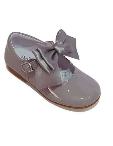 MARY JANES IN PATENT CHANTELLE  BOW BAMBI 4199 GREY