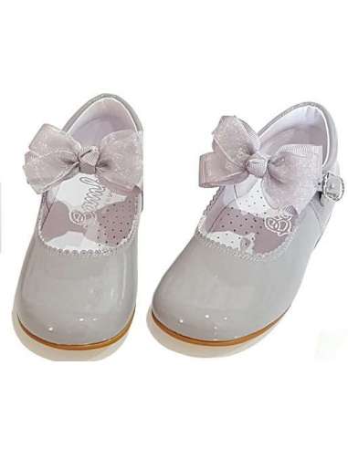 MARY JANES IN PATENT CRISTAL BOW BAMBI 4199 GREY